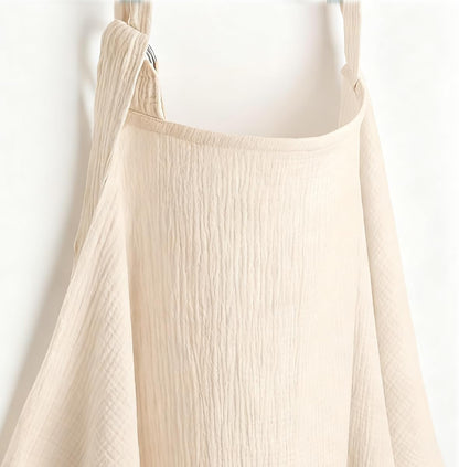 Comfy Cubs muslin nursing cover ivory front view