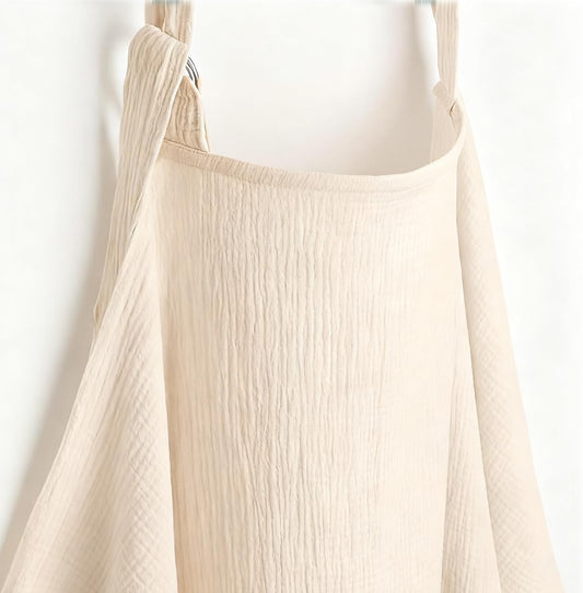 Comfy Cubs muslin nursing cover ivory front view