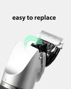 Two pack replacement grooming heads showing snap on underside layout.