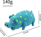 Andiker blue polka dot oinking dog toy side angle