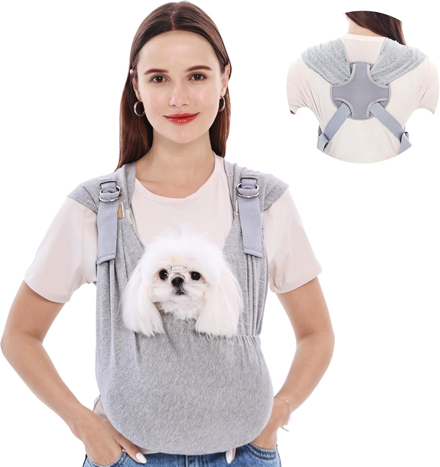 Soft breathable cotton texture of Supet dog sling carrier