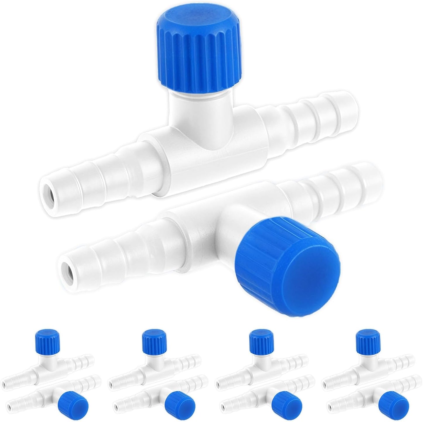 Psyqtsuary Aquarium Air Valve, 10 Pcs Aquarium Air Pump Control Valves T Shaped Single Way Plastic Air Flow Control Regulator Aquarium Air Pump Accessories for Fish Tank 3/16" ID Tubing (Black) - Image 9