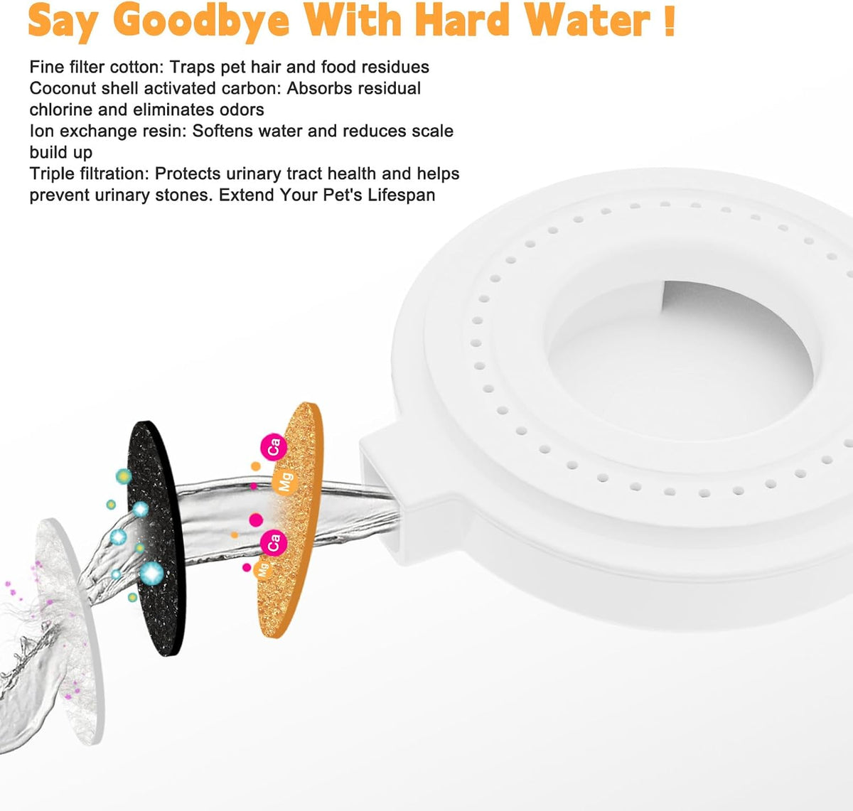 RIZZARI BPA-free materials automatic pet waterer placed in a modern home kitchen setup