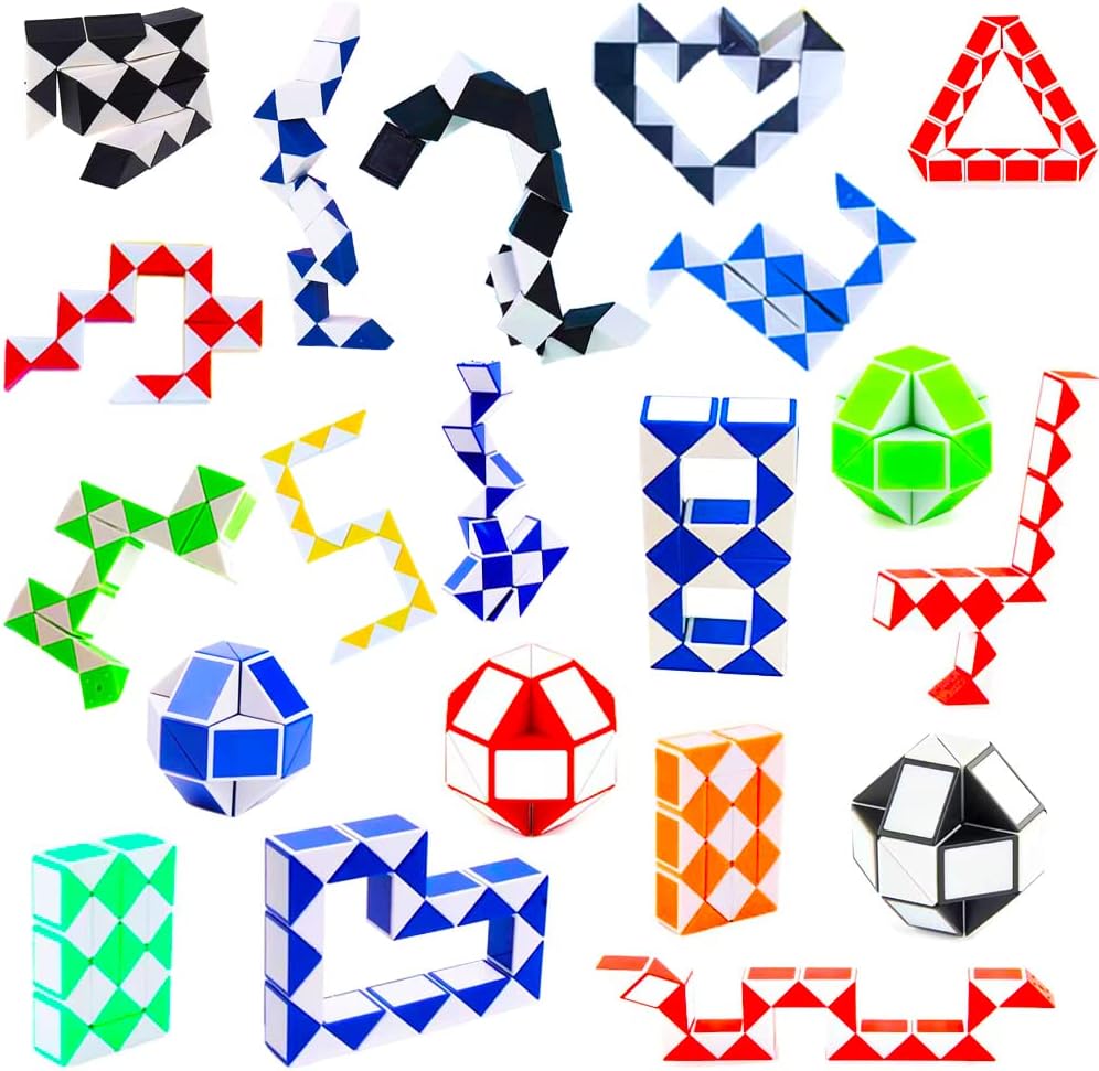 NEEW fidget snake cube multi-pack front view showing assorted vibrant colors