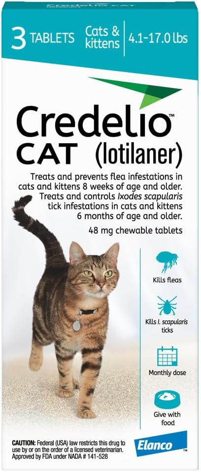 Credelio CAT Flea & Tick Infestation Prevention and Treatment for Cats 4.1-17 lbs. | 1-Month Supply - Image 12
