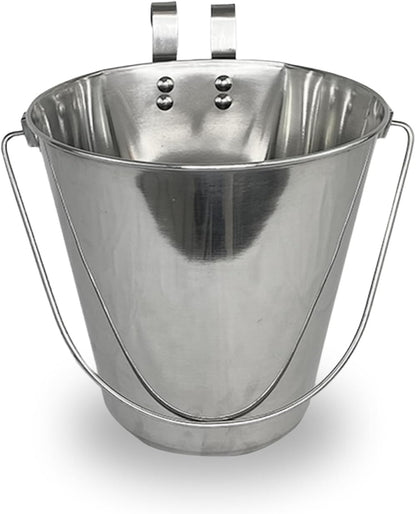 Advance Pet Products 2 Quart Heavy Duty Stainless Steel Flat Side Bucket | Durable Food & Water Pail for Dogs, Cats, Kennels, Cages and Critter Crates | Multi-Purpose Bucket - Image 14
