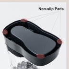 Bottom view of the Gardner Pet automatic water dispenser emphasizing the widened anti-slip base design.