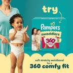 Pampers Swaddlers Diapers, Size 4 (15-34 lbs), 120 Count, Absorbent, Keeps Baby Dry and Comfortable, Skin Safe Disposable Baby Diaper (Packaging May Vary) - Image 11