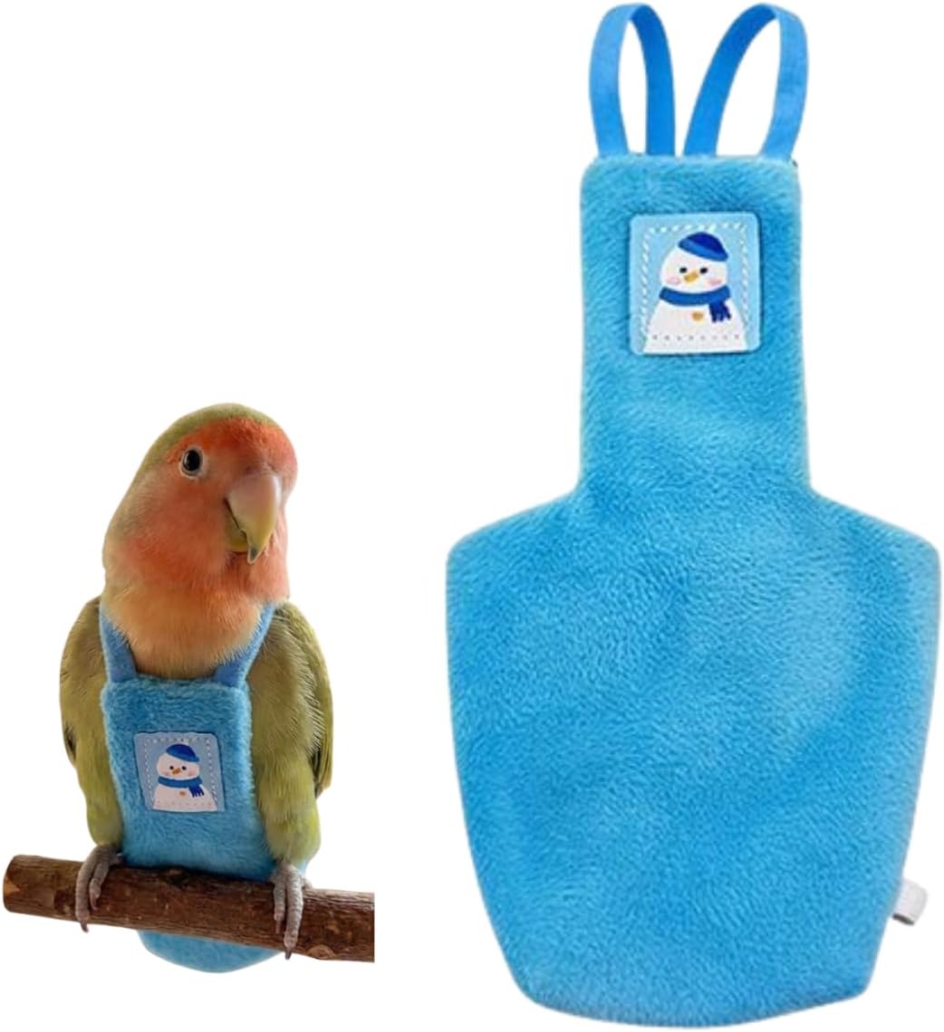 Warm Bird Diaper, Cute Pet Bird Diaper, Parrot Nappy Reusable Flight Suit with Waterproof Inner Birds Diapers for Parakeet Cockatiel Quaker Budgie Caique (Blue,XXS) - Image 14
