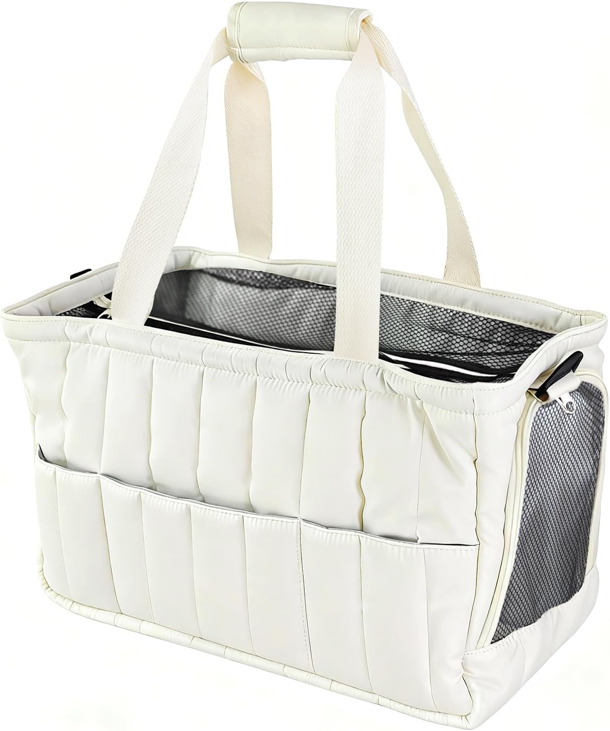 Ykphs dog purse carrier white front view