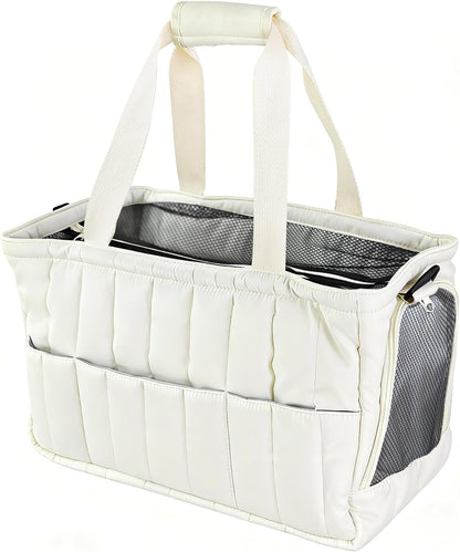 Ykphs dog purse carrier white front view
