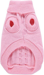 Rear view of the Bwealthest winter pet sweater showing the leg strap placement.