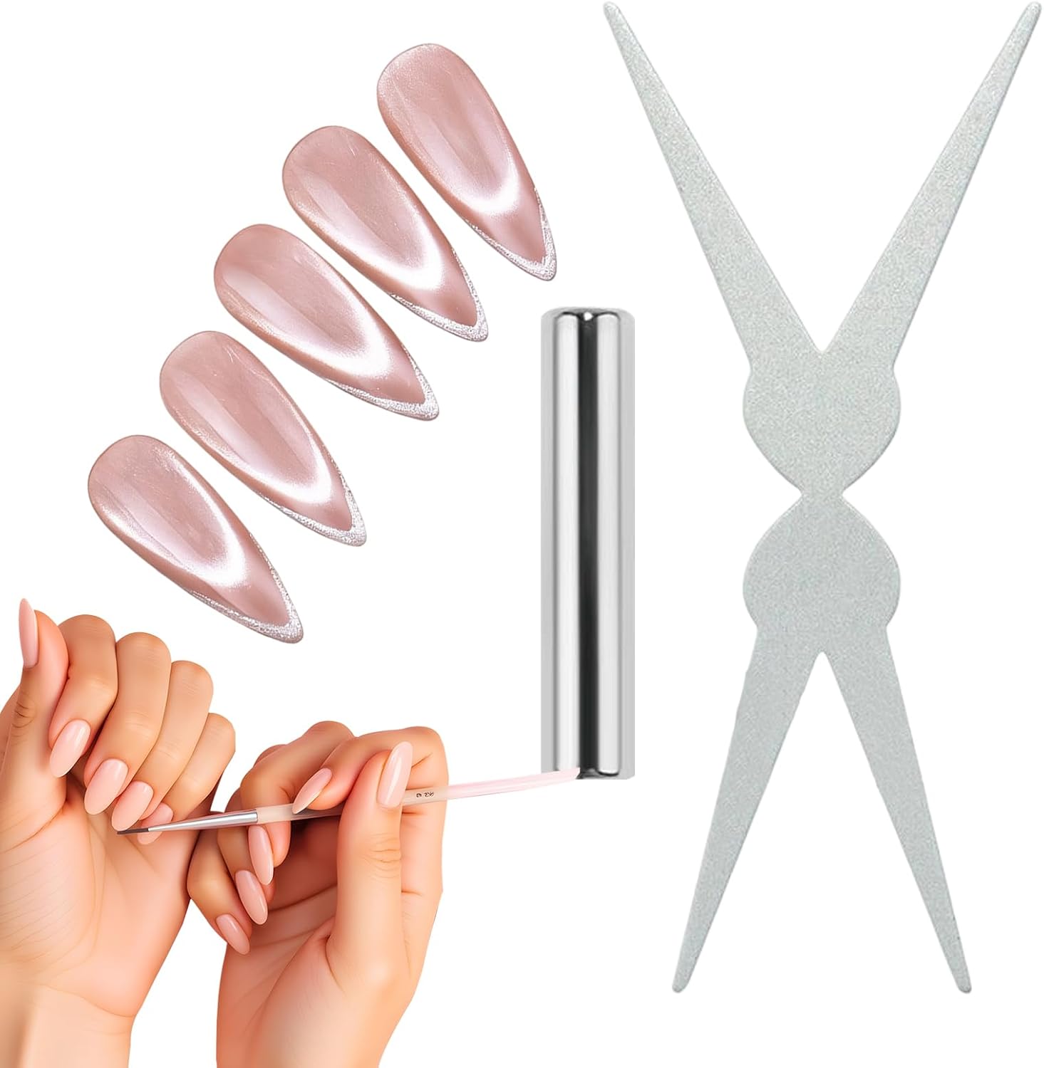 Generic double head nail polish magnet tool front view for 3D gel art
