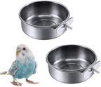 kathson 8 Pack Bird Feeding Dish Cups, Stainless Steel Parrot Feeders Water Cage Bowls with Clamp Holder Bird Feeders for Parakeet Cockatiels Conure Budgies Lovebird Finch and Small Animals - Image 9