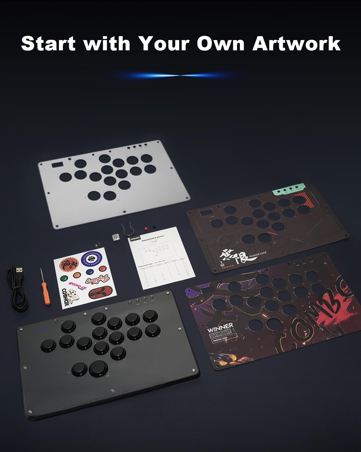 SIXSIR U16 leverless controller packaging contents including keycap puller and cable
