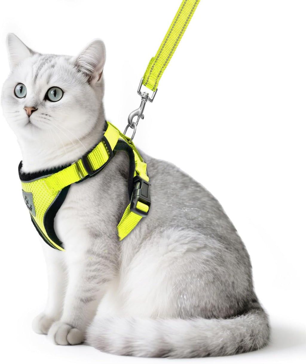 PUPTECK Cat Harness and Leash Set Escape Proof Reflective Cat Walking Harness Adjustable Soft Breathable Mesh Vest for Small Pets, Aquamarine, S - Image 10