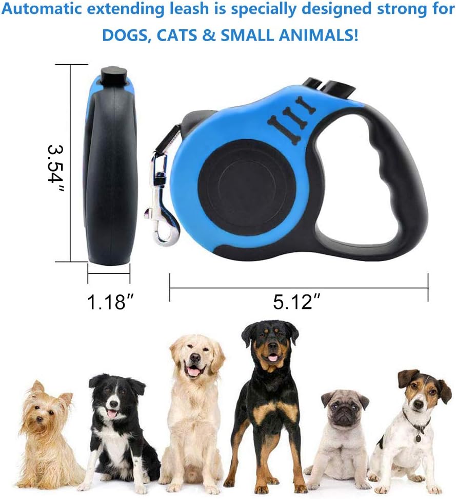 Side view of Gbivbe 16.5ft retractable pet leash