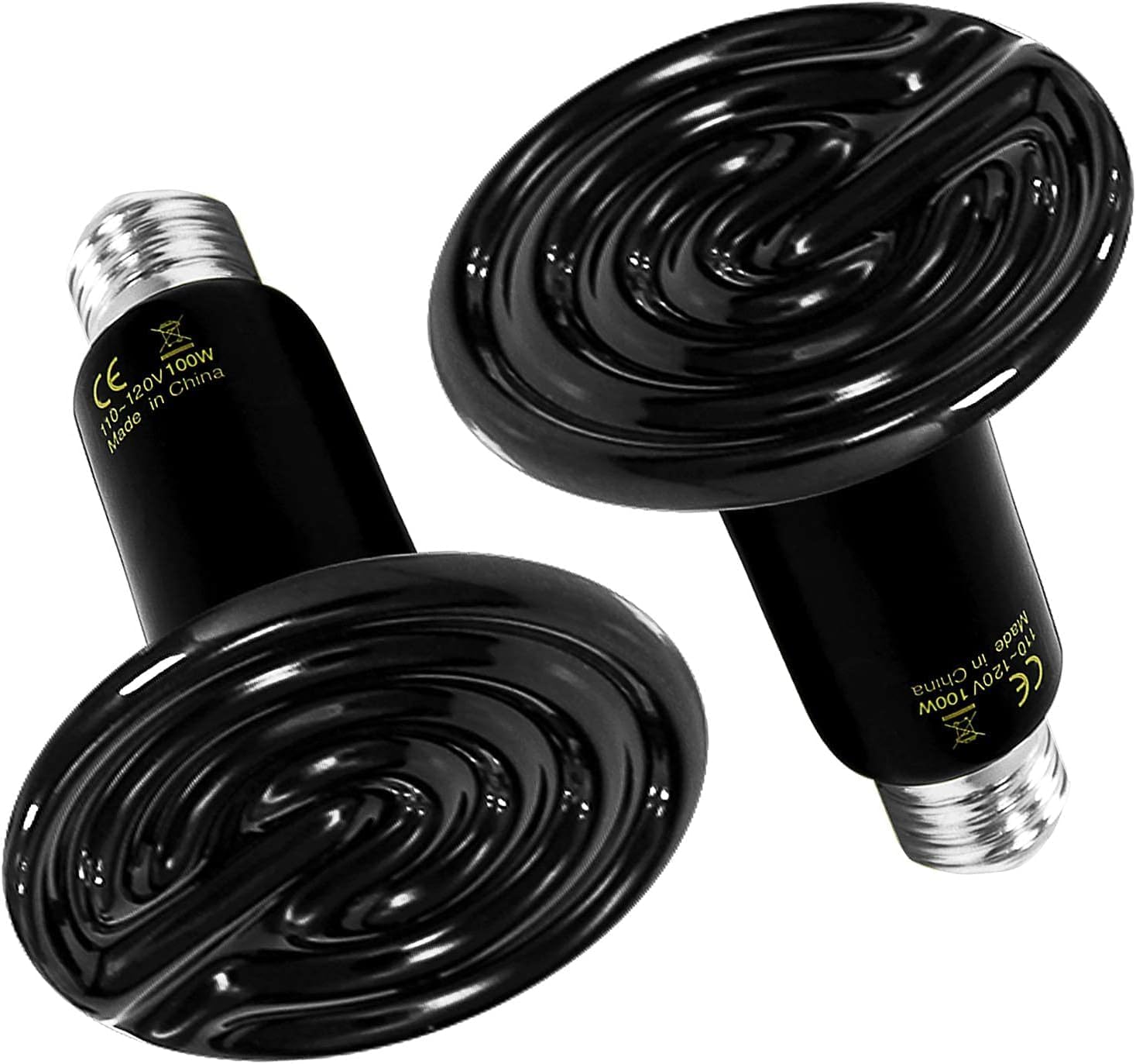 HealSmart reptile heat lamp 100 Watts front view of the ceramic emitter bulb for terrarium setups.