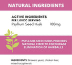 Natural fiber psyllium seed husk cat supplement for hairball control
