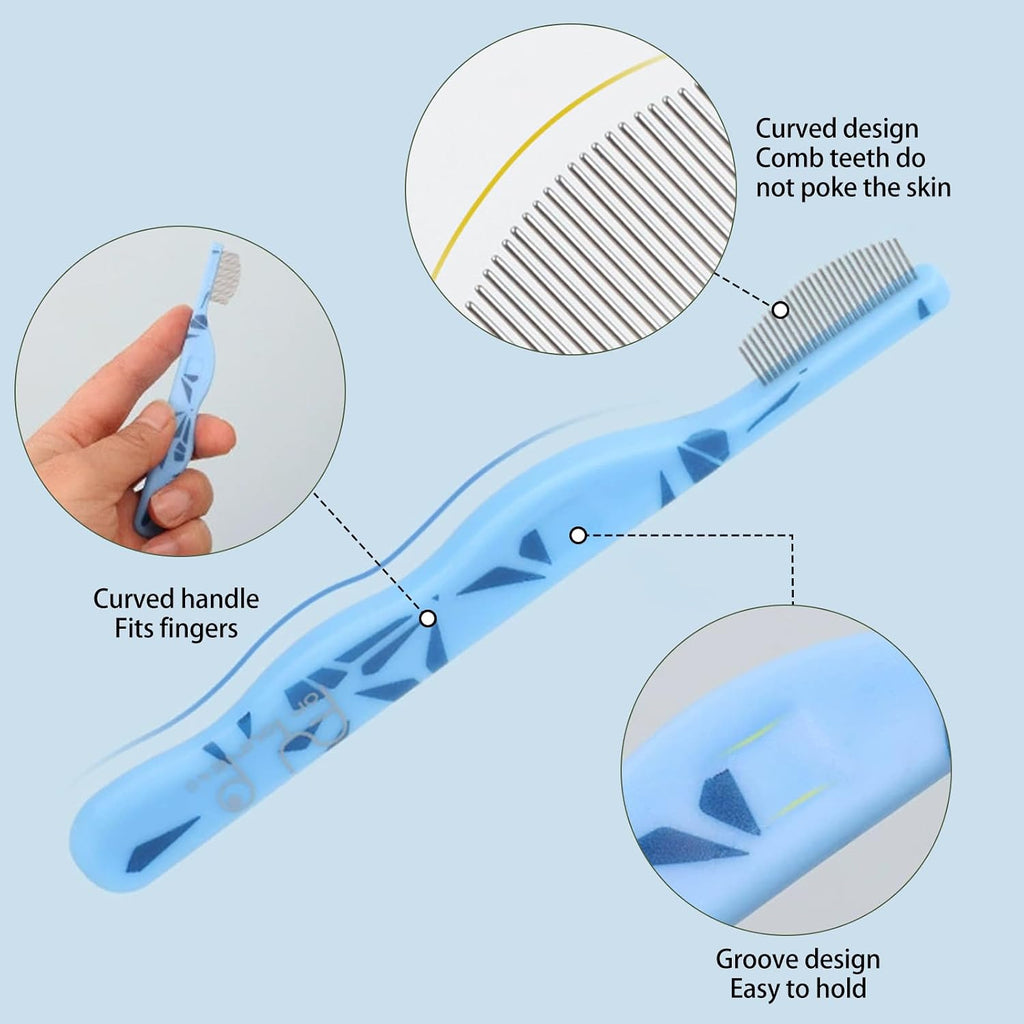 Fine-tooth metal comb for dog and cat tear stains