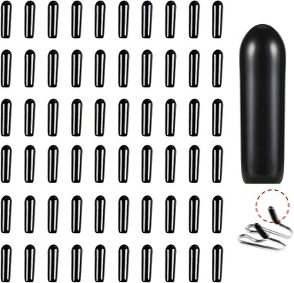 Woskar prong collar covers front view pack of sixty black vinyl comfort tips for dog training
