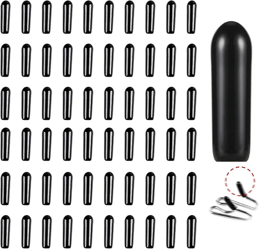 Woskar prong collar covers front view pack of sixty black vinyl comfort tips for dog training