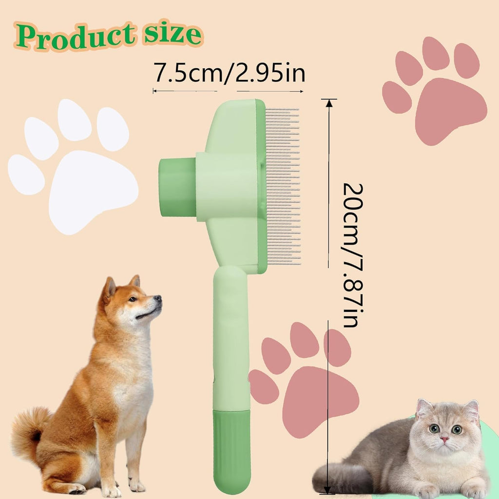 KYHSC deshedding slicker brush removing loose undercoat fur from a long haired cat