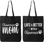 Tees and Tails cotton canvas tote bag with pet accessories