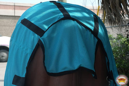 Texture detail of the high airflow poly nylon mesh fabric on the Hilason sheet