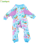 LovinPet Large Dog Pajamas, Four-Leg Stretch Onesie Bodysuit, Lightweight UV-Shielding Pajamas, Anti-Lick Calming Recovery Suit for Surgery, 3D Dino Wing Design with Soft Spikes Blue Purple XL - Image 9