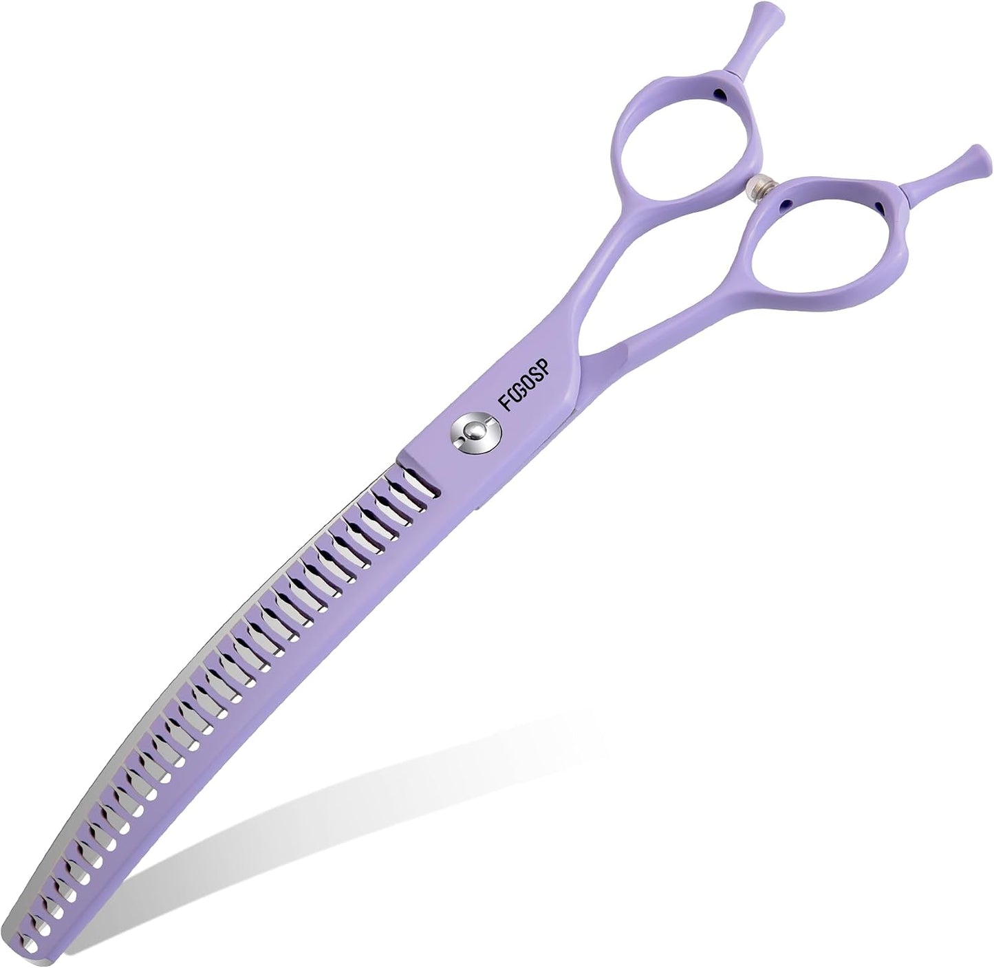 Professional Curved Thinning Shears Dog Grooming Scissors 7'' Macarone Series Purple Curved Thinner Scissors for Grooming Dogs Pet 54 Teeth Japan 440C - Image 9