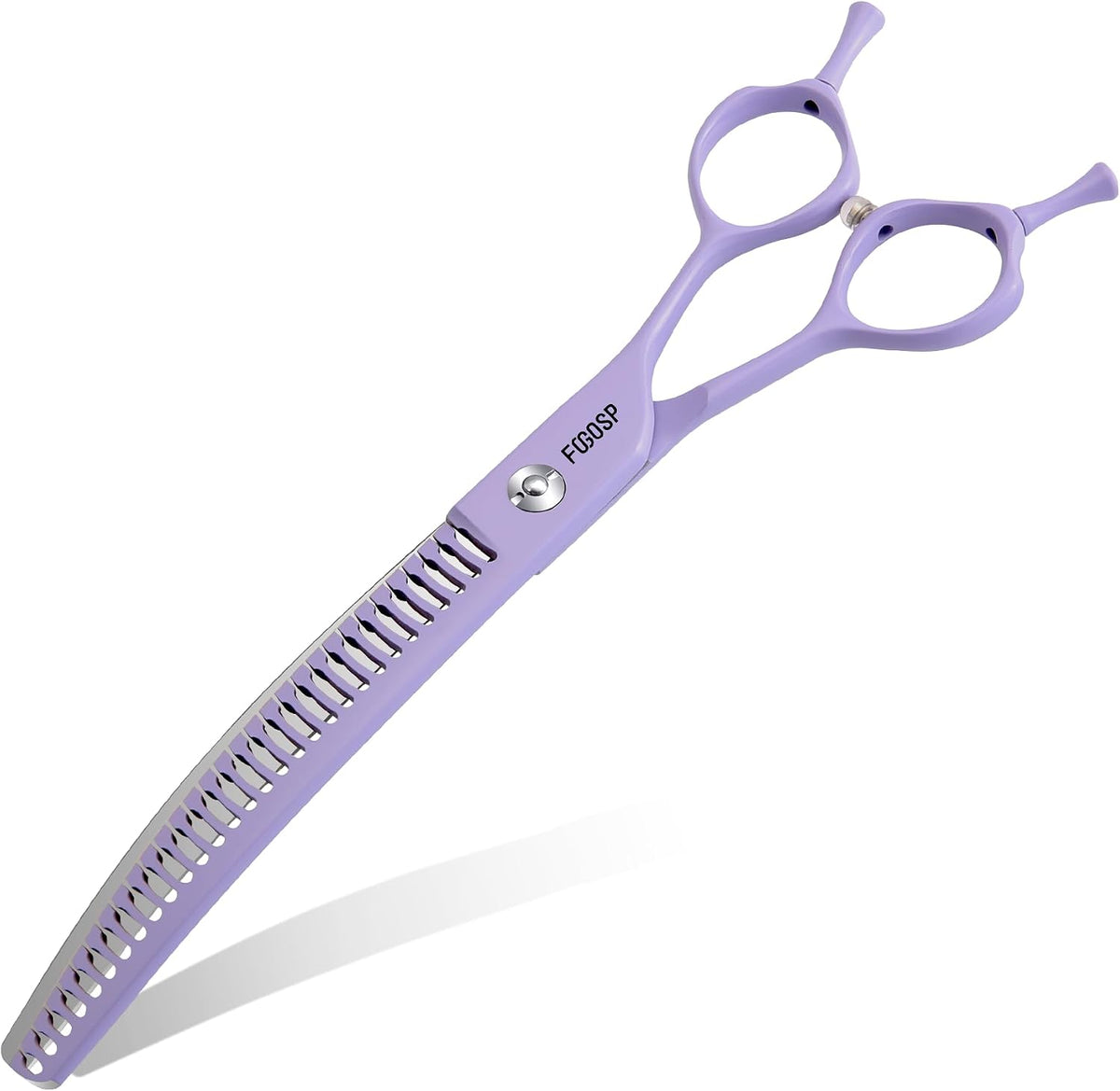 Professional Curved Thinning Shears Dog Grooming Scissors 7'' Macarone Series Purple Curved Thinner Scissors for Grooming Dogs Pet 54 Teeth Japan 440C - Image 9