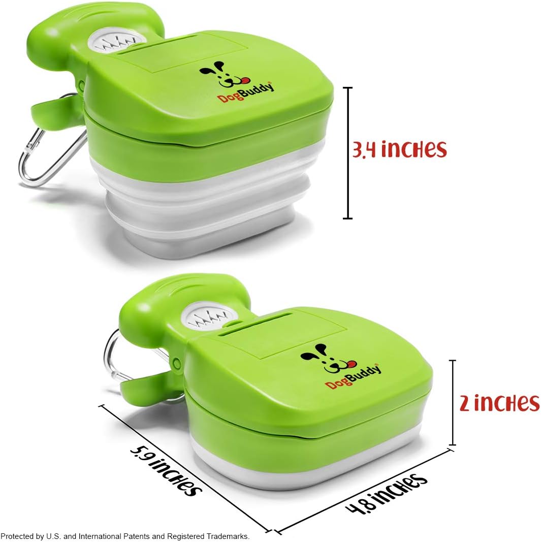 DogBuddy extendable travel pooper scooper attached to a leash clip