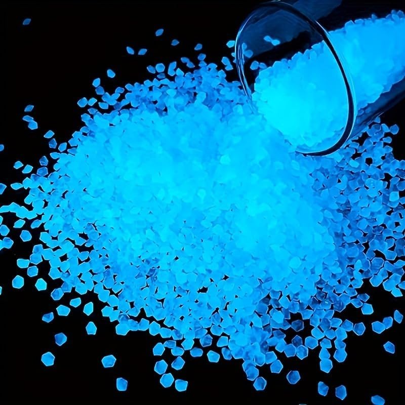 Close up of 3-5mm luminous stones for aquarium decor