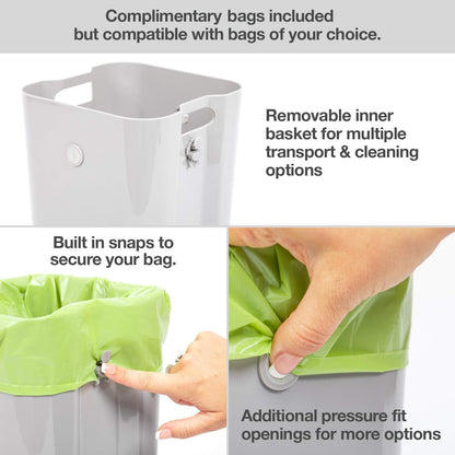 PetFusion waste bin with charcoal deodorizer compartment