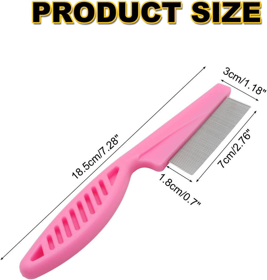 Three pink Cionyce flea combs arranged for pet care
