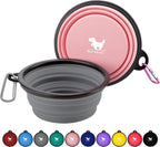 Collapsible Dog Bowls for Travel, 2-Pack Dog Portable Water Bowl for Dogs Cats Pet Foldable Feeding Watering Dish for Traveling Camping with Carabiners, BPA Free (Grey&Black, Small (Pack of 2)) - Image 15