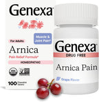Genexa Arnica Pain Relief 100 Chewable Tablets front view