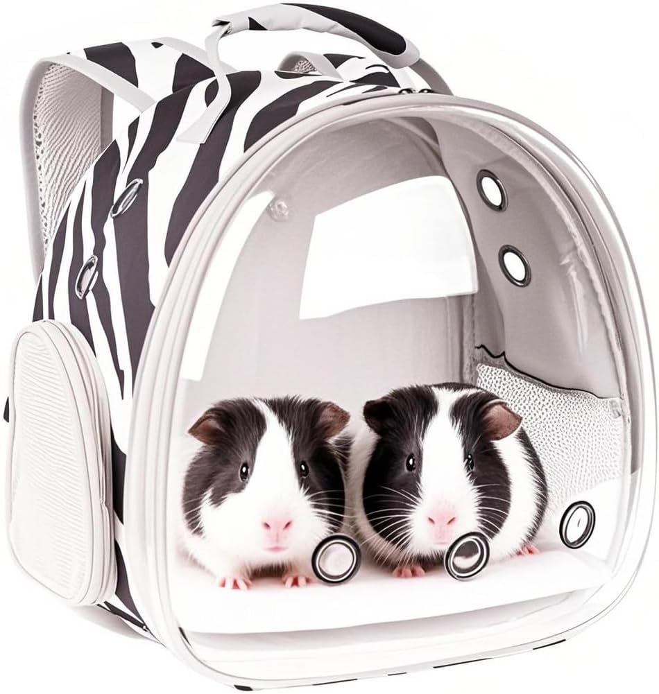 Portable Small Animal Backpack Travel Breathable Pet Carrier Bag Cages for Guinea Pig, Rabbit, Bearded Dragon, Squirrel, Tortoise, Bird, Lizard, Sugar Glider - Image 15
