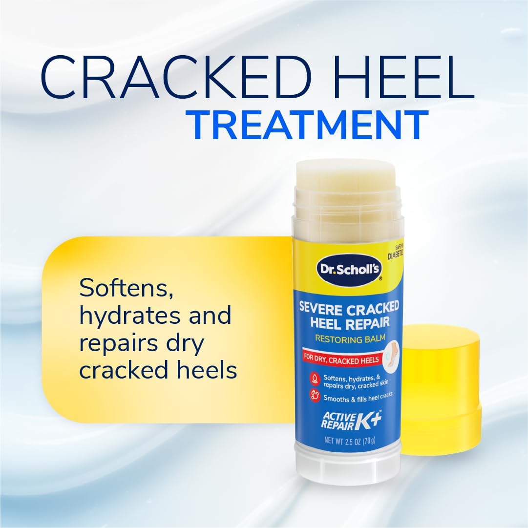 Dr. Scholl's foot care balm stick showing 25 percent urea ingredient label