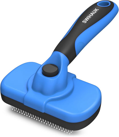 Swihauk Self Cleaning Slicker Brush for Dogs & Cats - Skin Friendly Grooming, Deshedding, Hair Removal for Puppies & Long/Short Haired Pets, Pet Supplies Accessory, Pink - Image 9