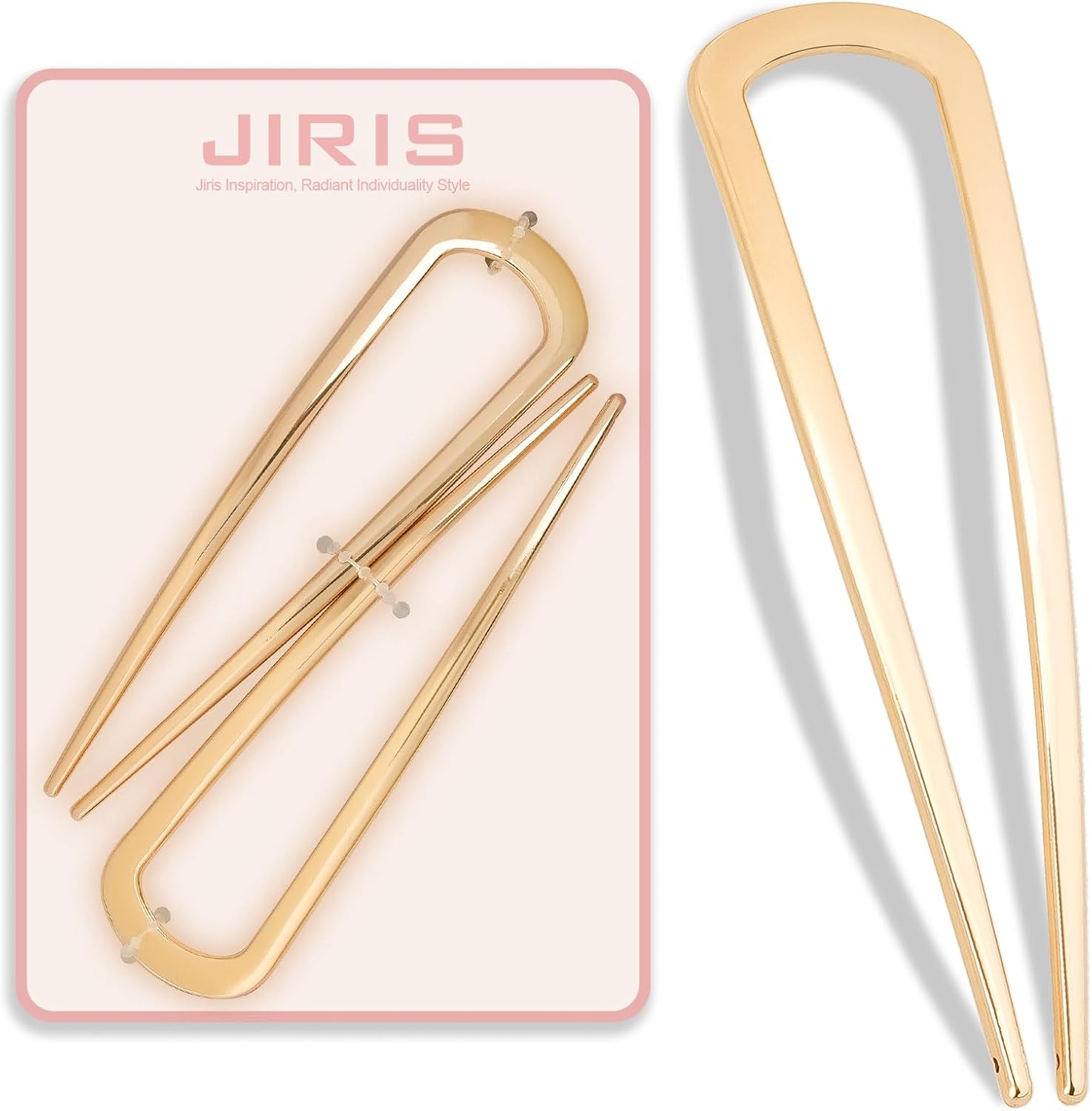 JIRIS French hair pins gold front view styling accessory