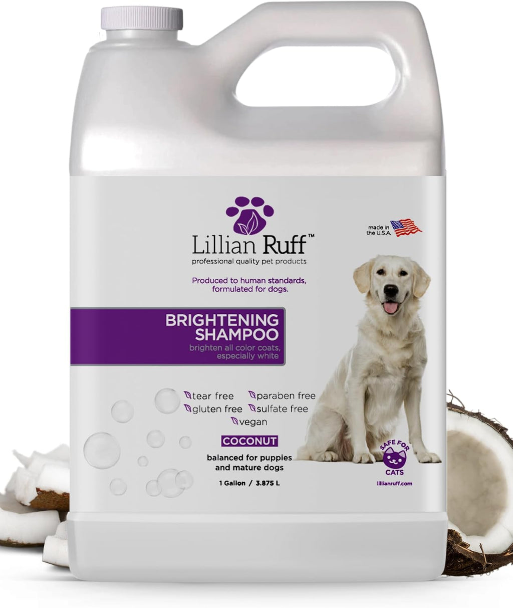 Lillian Ruff PRO Formula Ultra Brightening Dog Shampoo - Professional Whitening & Long-Lasting Odor Eliminator - Removes Stains & Discoloration, Dry Skin & Itch Relief with Aloe & Provitamin B5 (16oz) - Image 9