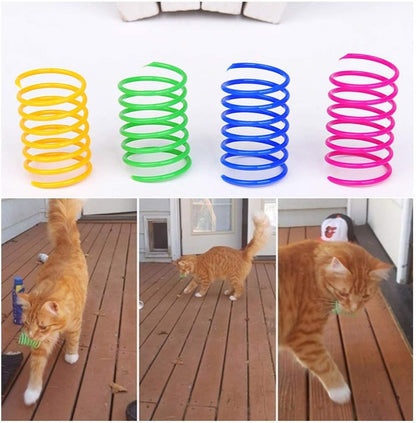 Durable 1.8 millimetre thick plastic spiral toy for kitten biting.