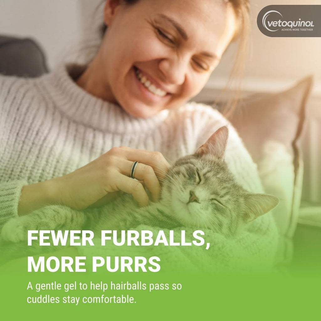 Lifestyle-inspired product shot of Vetoquinol Laxatone packaging for feline wellness