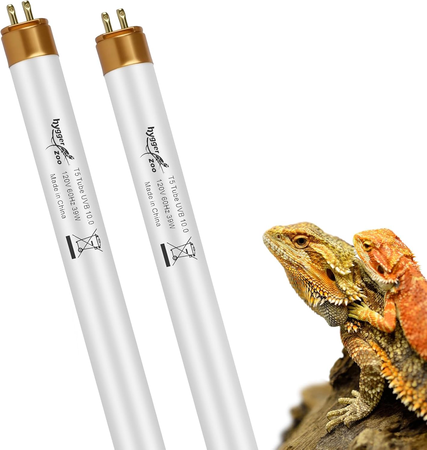 REPTI HOME T5 UVB reptile light bulb front view for terrarium setups.