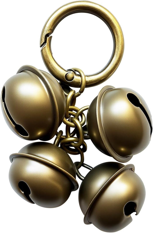 AYECEHI loud brass cat collar bells with split key rings set