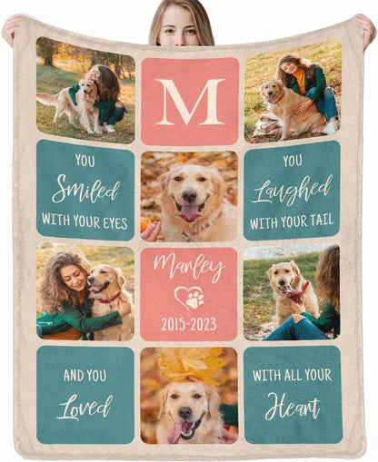 Detailed look at the clean edge stitching on the personalized remembrance blanket