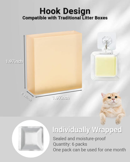 Pet safe ammonia neutralizing block for automatic waste bin