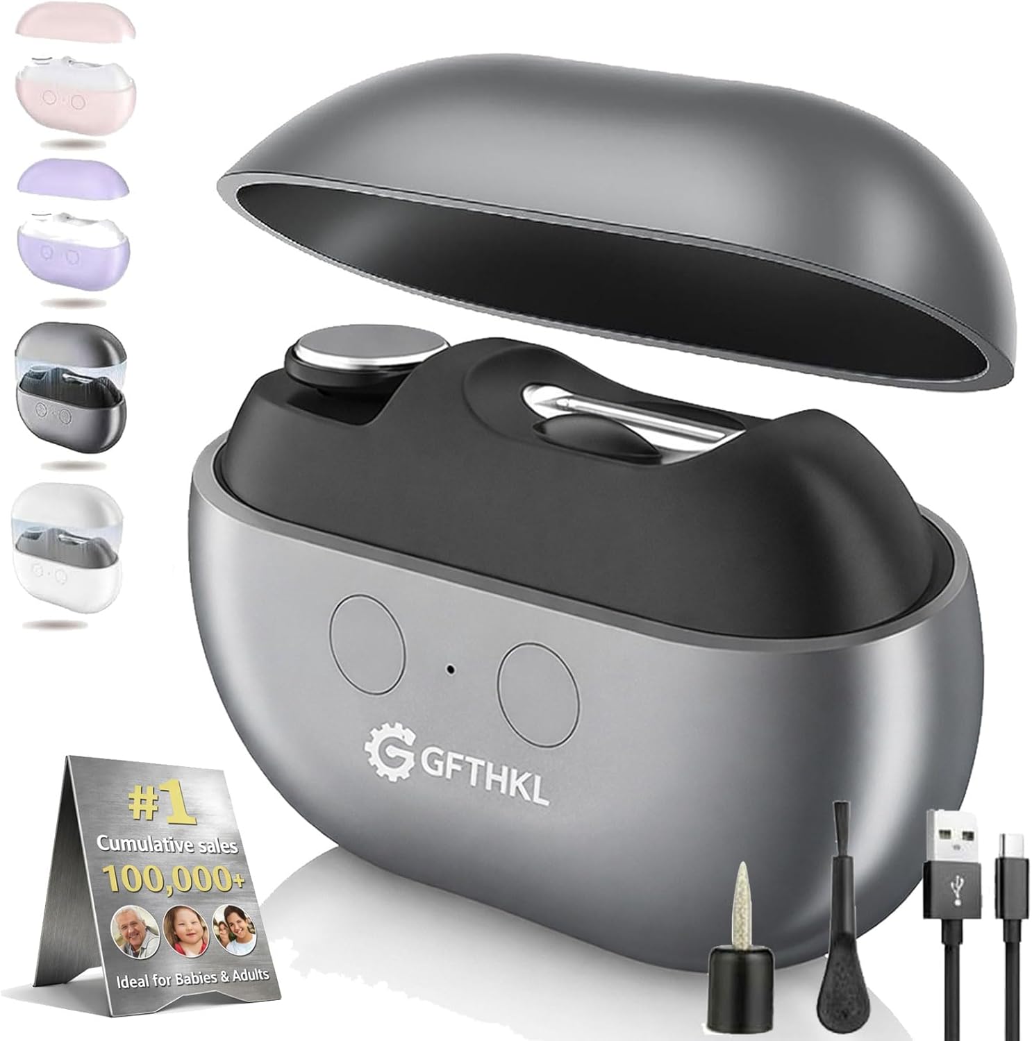 Gfthkl electric nail clipper for seniors front view